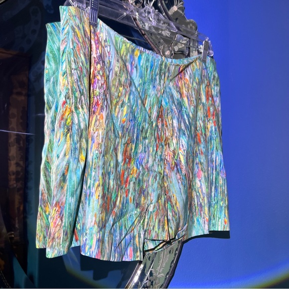 100% Silk Size 10 Boutique Skort in gorgeous Monet style print.Sporty or dressy. - Picture 8 of 9